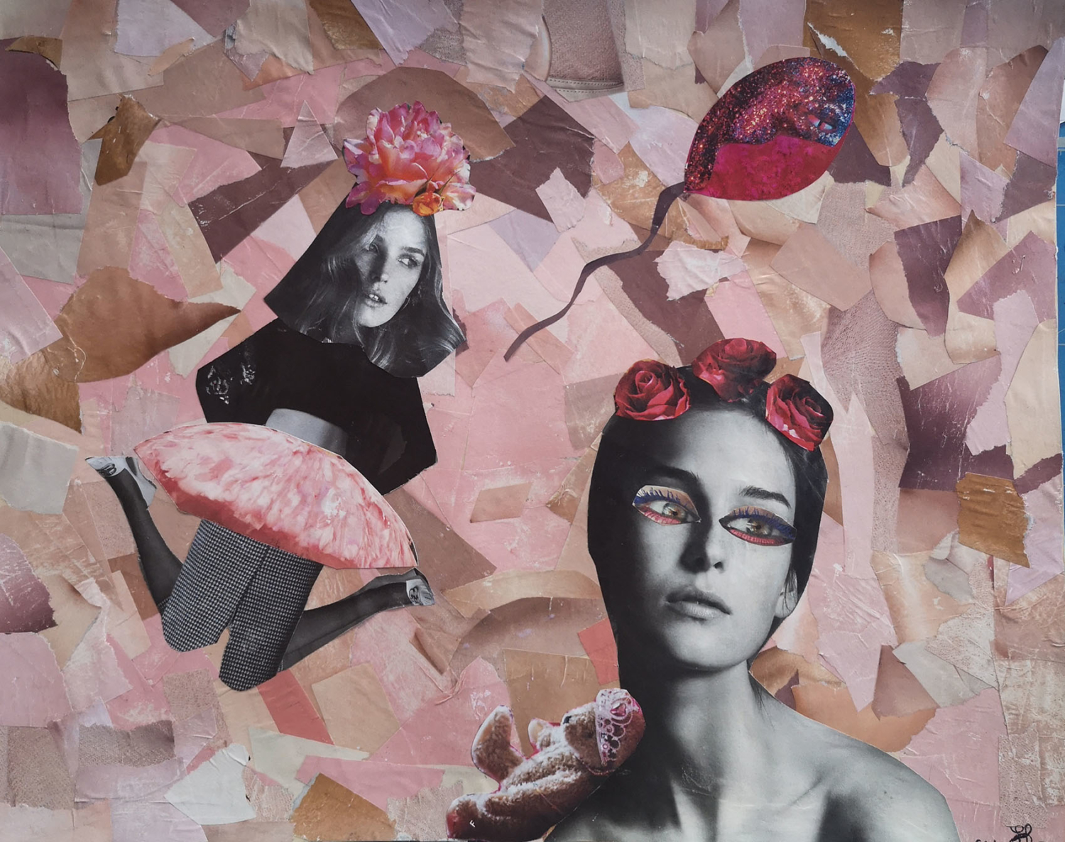 Composition en collage Bulle Créative Atelier d arts plastiques