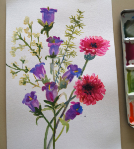 Fleurs spontanée à l'aquarelle