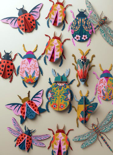 Magnets insectes en carton